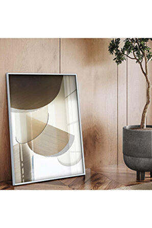 Siyah Metal Çerçeveli Modern Çizim Soyut Tema Kırılmaz Cam Tablo