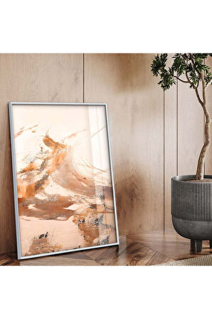 Siyah Metal Çerçeveli Modern Çizim Soyut Tema Kırılmaz Cam Tablo