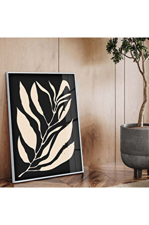 Gold Metal Çerçeveli Modern Çizim Kırılmaz Cam Tablo