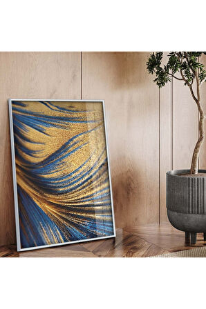 Siyah Metal Çerçeveli Modern Çizim Soyut Tema Kırılmaz Cam Tablo