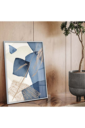 Siyah Metal Çerçeveli Kolaj Çizim Kırılmaz Cam Tablo