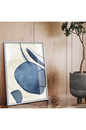 Gold Metal Çerçeveli Kolaj Çizim Kırılmaz Cam Tablo