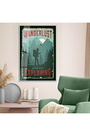 Siyah Metal Çerçeveli Doğa Temalı Kırılmaz Cam Tablo