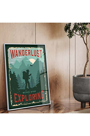 Siyah Metal Çerçeveli Doğa Temalı Kırılmaz Cam Tablo