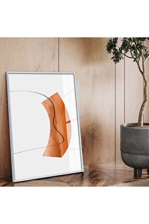 Siyah Metal Çerçeveli Modern Çizim Soyut Tema Kırılmaz Cam Tablo