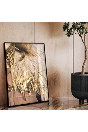 Siyah Metal Çerçeveli Modern Çizim Kırılmaz Cam Tablo