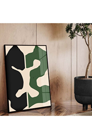 Gümüş Metal Çerçeveli Modern Çizim Kırılmaz Cam Tablo