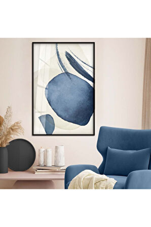 Gold Metal Çerçeveli Kolaj Çizim Kırılmaz Cam Tablo