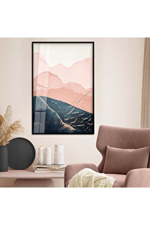 Gümüş Metal Çerçeveli Kolaj Çizim Kırılmaz Cam Tablo