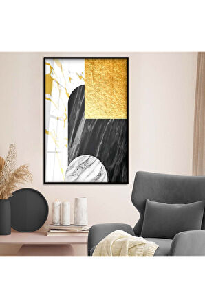 Gümüş Metal Çerçeveli Modern Çizim Kırılmaz Cam Tablo