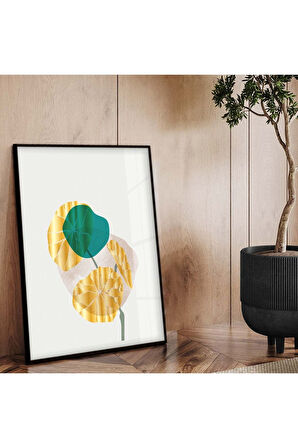 Gümüş Metal Çerçeveli Kolaj Çizim Modern Tema Kırılmaz Cam Tablo