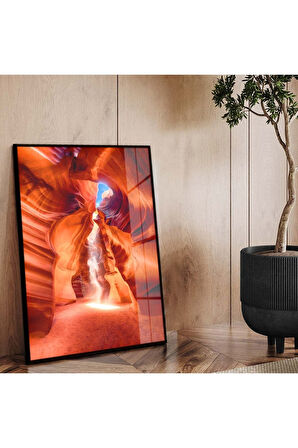 Gümüş Metal Çerçeveli Modern Çizim Kırılmaz Cam Tablo