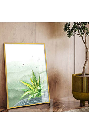 Siyah Metal Çerçeveli Modern Çizim Soyut Tema Kırılmaz Cam Tablo