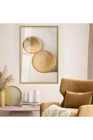 Gümüş Metal Çerçeveli Modern Çizim Soyut Tema Kırılmaz Cam Tablo