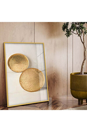 Gümüş Metal Çerçeveli Modern Çizim Soyut Tema Kırılmaz Cam Tablo