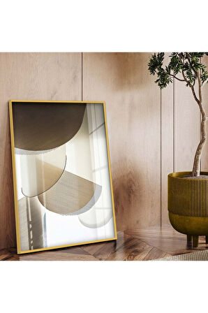 Siyah Metal Çerçeveli Modern Çizim Soyut Tema Kırılmaz Cam Tablo