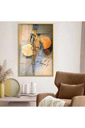 Siyah Metal Çerçeveli Modern Çizim Kırılmaz Cam Tablo