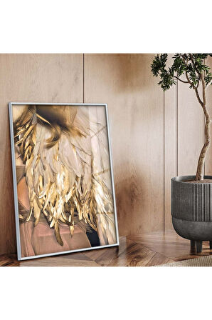 Gümüş Metal Çerçeveli Modern Çizim Kırılmaz Cam Tablo