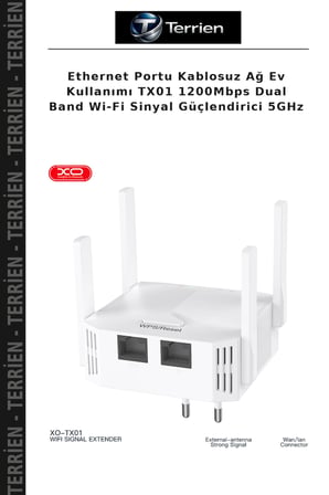 Ethernet Portu Kablosuz Ağ Ev Kullanımı TX01 1200Mbps Dual Band Wi-Fi Sinyal Güçlendirici 5GHz