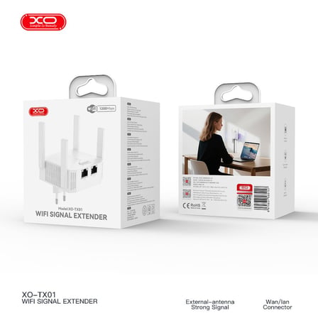 Ethernet Portu Kablosuz Ağ Ev Kullanımı TX01 1200Mbps Dual Band Wi-Fi Sinyal Güçlendirici 5GHz