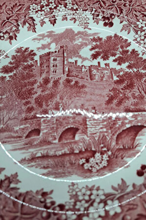 Meakin Merrie England Derbyshire Antika Porselen Servis Tabağı 24 cm
