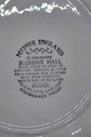 Meakin Merrie England Derbyshire Antika Porselen Servis Tabağı 24 cm