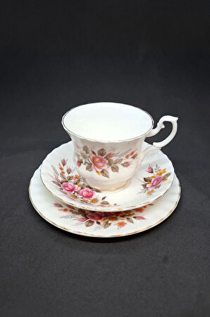 Bone China Viktorya Dönemi Vintage Çay Fincanı 3 Parça 210 ml