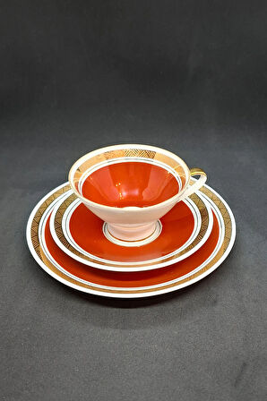 VBE Gehren Doğu Almanya Cmhuriyeti Vintage Çay Fincanı 3 Parça 210 ml