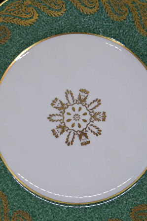 Foley Bone China İngiliz Yeşil Porselen Antika Tatlı Tabağı 15 cm