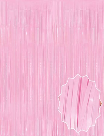 Premium Hatıra Duvar Süsü Baby Shower Soft Pembe Püsküllü Kapı Perdesi 1x2 m