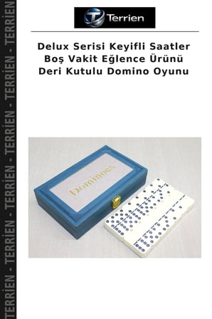 Delux Serisi Keyifli Saatler Boş Vakit Eğlence Ürünü Deri Kutulu Domino Oyunu
