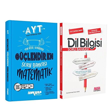 Ankara Yayıncılık AYT Matematik ve AKM Dil Bilgisi Soru Bankası Seti 2 Kitap