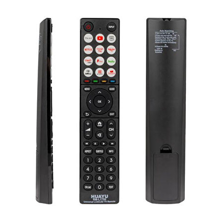 Huayu Rm-l1755 Netflix-youtube-hulu-prime Video-google Play-my Apps-rakuten-disney Tuşlu Universal Lcd Led Tv Kumanda