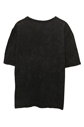 UNİSEX OVERSİZE YIKAMALI KUMAŞ ROCK MÜZİK SLİPKNOT BASKILI GRİ TİŞÖRT