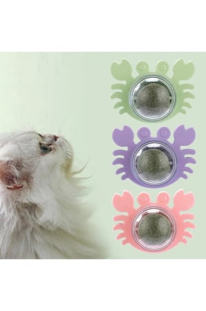 Delux Serisi Eğlenceli Evcil Dost Aktivite Petshop Yengeç Kedi Otu Oyun Topu