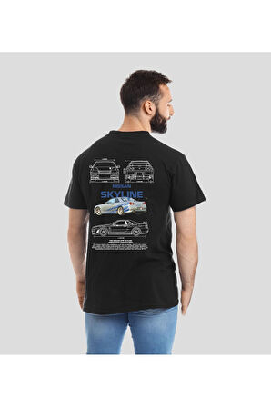 Nissan Skyline Oversize Tshirt Siyah Unisex