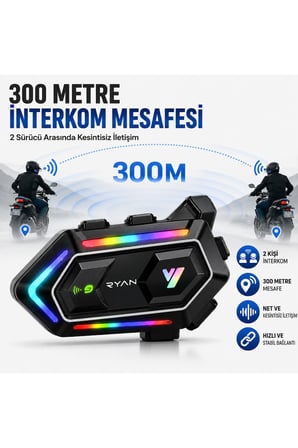 Motosiklet Kask Bluetooth İntercom Kask İnterkom Çift Mikrofonlu 300M HD Ses Cihaz Grup Görüşme