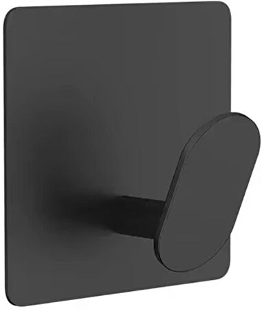 Microcase Yapışkanlı Paslanmaz Çelik Banyo Mutfak Eşya Havlu Vb Metal Askılık - SİYAH AL5180 1 ADET