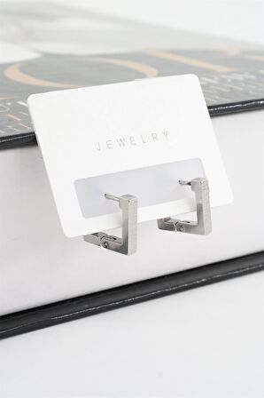 Kadın 316 L Paslanmaz Çelik 1.5 cm Kare Küpe