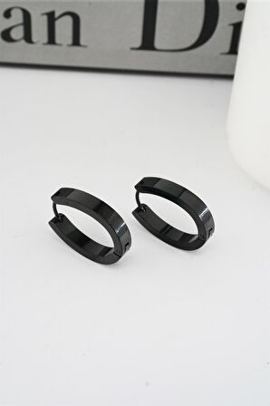 Kadın 316 L Paslanmaz Çelik 2,5 cm Elips Model Küpe