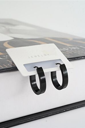 Kadın 316 L Paslanmaz Çelik 2,5 cm Elips Model Küpe