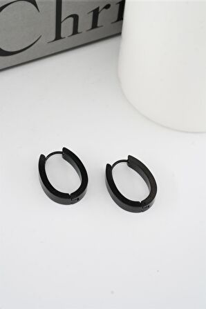 Kadın 316 L Paslanmaz Çelik 2,5 cm Elips Model Küpe