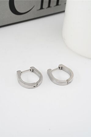 Kadın 316 L Paslanmaz Çelik 1.8 cm Oval Model Küpe