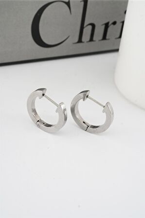 Kadın 316 L Paslanmaz Çelik 2 cm Oval Model Küpe