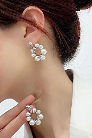 Kadın Vip Seri Suni İncili Özel Tasarım Marka Küpe Seti