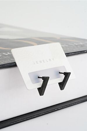 Unisex 316 L Paslanmaz Çelik 1.5 cm Üçgen Model Küpe