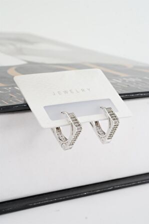 Kadın Vip Seri Zirkon Taşlı 1.6 cm Kare Model Küpe