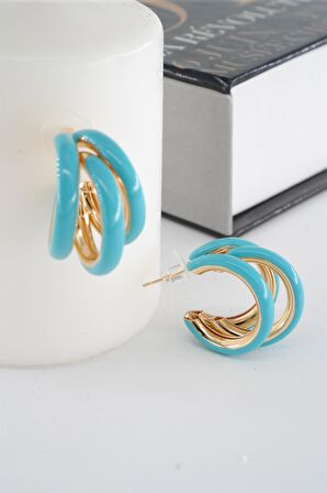 Kadın Vip Seri Kararmaz Mineli Boru Model 2.5 cm Küpe