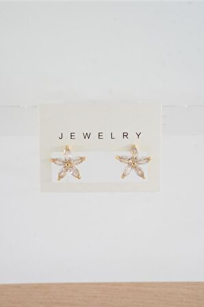 Kadın Özel Tasarım Zirkon Taşlı 2'li Minimal Küpe