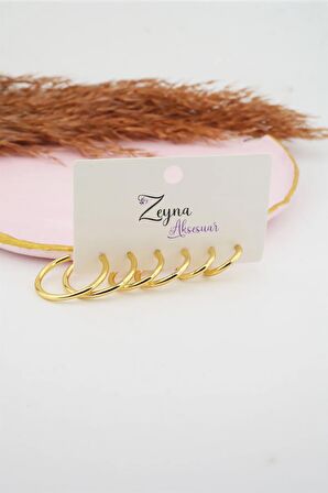 Kadın 3 boy Halka Küpe 1.7/ 2 / 2.5 cm